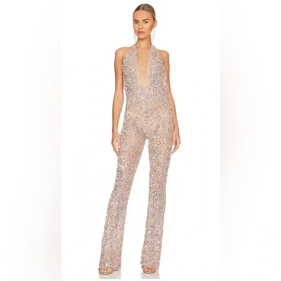 Retrofete TOSCA SEQUIN CROCHET JUMPSUIT XS/S NWT - Picture 1 of 17